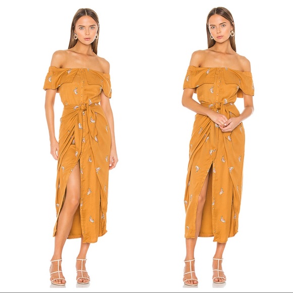 House of Harlow 1960 Dresses & Skirts - House of Harlow 1960 Mustard Floral Maxi Dress
